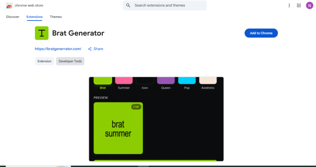 Brat Generator Browser Extension: Faster Way to Create On the Go 1 extension