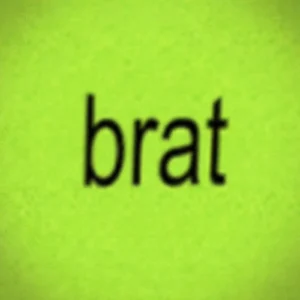 Blurry brat style text on lime green