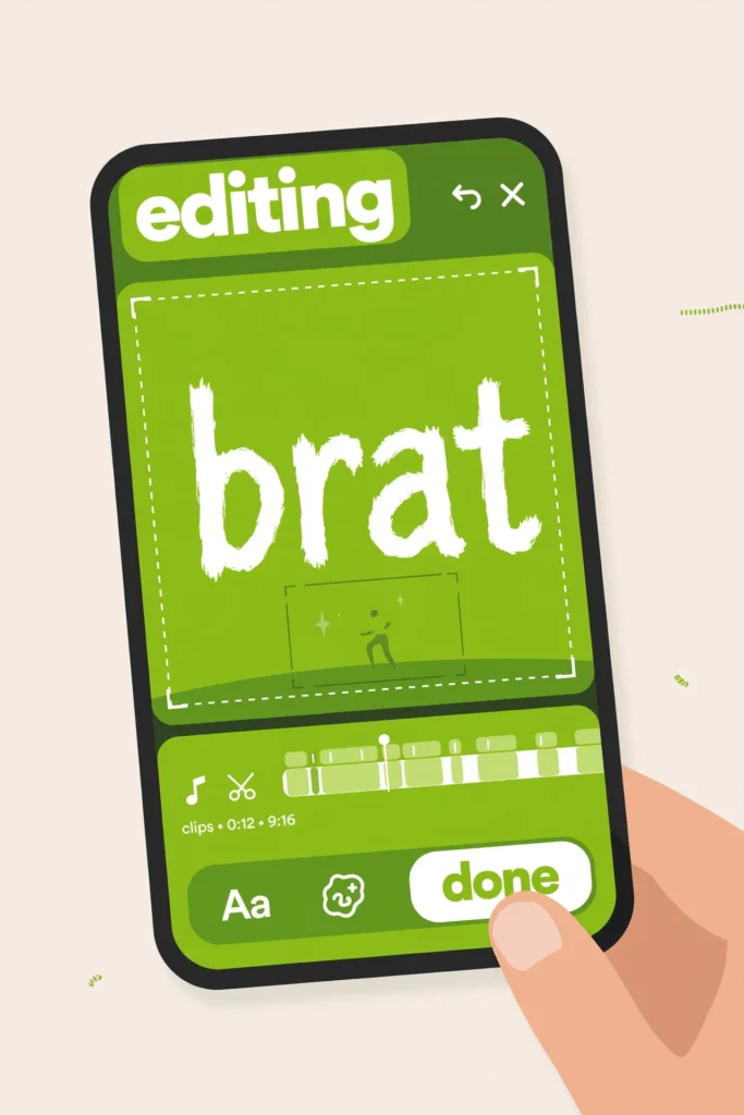 Adding brat text on a phone